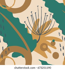 Textura perfecta con flores y hojas. Se puede utilizar un patrón abstracto lindo para papel pintado, rellenos de patrones, fondo de página web, texturas superficiales, impresión en textiles.