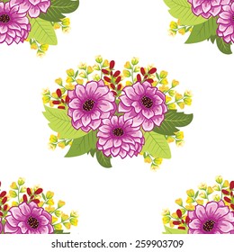 Seamless texture with flowers and leaves. Can be used for wallpaper, pattern fills, web page background, surface textures