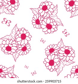 Seamless texture with flowers and leaves. Can be used for wallpaper, pattern fills, web page background, surface textures