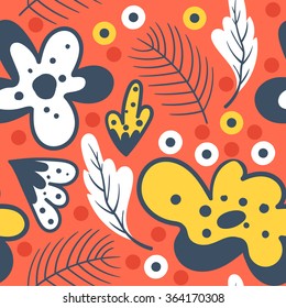Seamless texture with flowers and leaves. Can be used for wallpaper, pattern fills, web page background, surface textures
