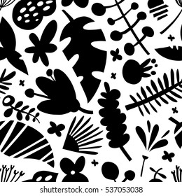 Seamless texture with flowers and leaves. Cute pattern can be used for wallpaper, pattern fills, web page background,surface textures, printing on textiles.