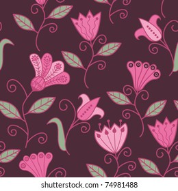 Seamless texture with flowers on white. Endless floral pattern.