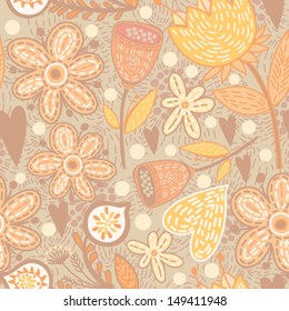Seamless texture with flowers. Seamless pattern can be used for wallpaper, pattern fills, web page background,surface textures. Gorgeous seamless floral background.
