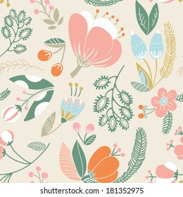 Seamless texture with flowers. Seamless pattern can be used for wallpaper, pattern fills, web page background,surface textures. Gorgeous seamless floral background.