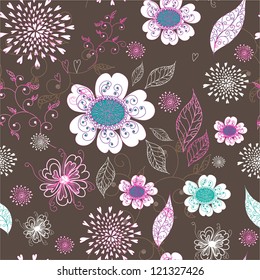 Seamless texture with flowers.Seamless pattern can be used for wallpaper, pattern fills, web page background,surface textures