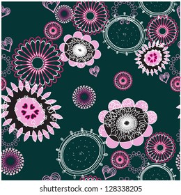 Seamless texture with flowers.Seamless pattern can be used for wallpaper, pattern fills, web page background,surface textures