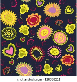 Seamless texture with flowers.Seamless pattern can be used for wallpaper, pattern fills, web page background,surface textures