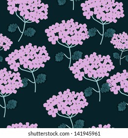 Seamless texture with flowers.Vector hydrangea, background flower, floral pattern.  Vintage wallpaper.