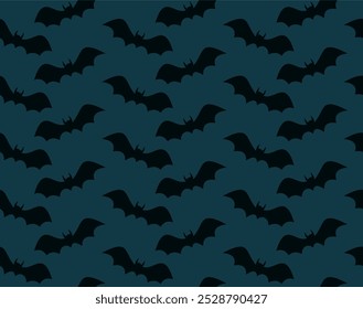 Seamless texture with flying bats. Nice texture for gift wrapping. Festive mood. Happy Halloween.