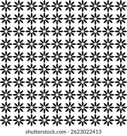 
Seamless texture in the form of an abstract floral pattern in black on a white background