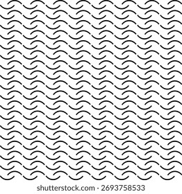 Textura sem emenda na forma de um padrão abstrato preto de linhas curvas em um fundo branco