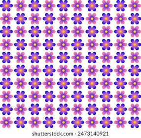 Seamless texture in the form of a floral pattern of pink and blue flowers