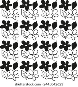 Seamless texture in the form of a flower pattern in doodle style