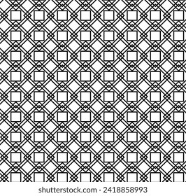 Seamless texture in the form of a lattice of a black geometric pattern on a white background