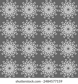Seamless texture in the form of round abstract patterns on a gray background