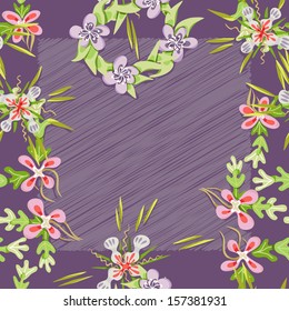 seamless texture as a frame with flowers on a dark background