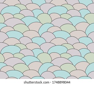 Seamless texture of freehand painted stones. Light muted colors. Vector eps10.