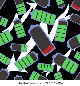 seamless texture with full and empty funky battery