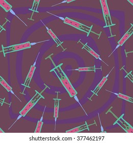 Seamless texture with funky syringe