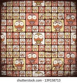 Seamless texture with funny cartoon ducks.