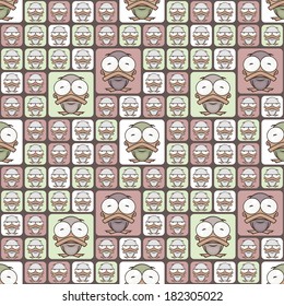 Seamless texture with funny cartoon ducks.