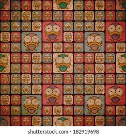 Seamless texture with funny cartoon ducks.