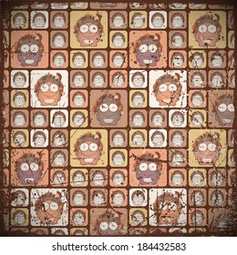 Seamless texture with funny cartoon hedgehogs.