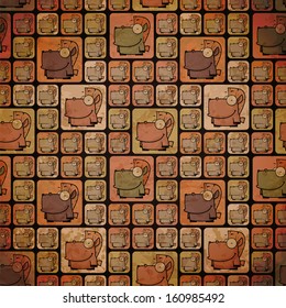 Seamless texture with funny cartoon horses.