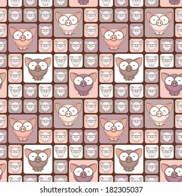 Seamless texture with funny cartoon pigs.