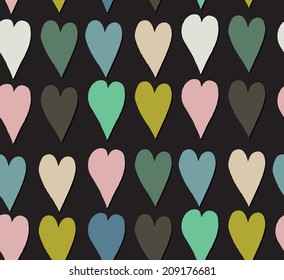 Seamless texture with funny hearts 