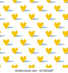 Seamless texture with funny hearts