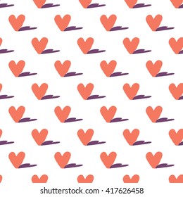 Seamless texture with funny hearts