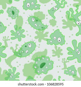 Seamless texture with funny viruses