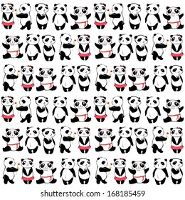 seamless texture with gay pandas