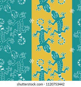 Seamless texture of a gecko vector background. A stylish pattern for your creativity and ideas
