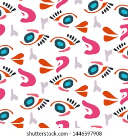 Seamless texture with geometric abstract shapes vector.