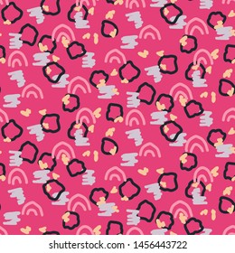 Seamless texture with geometric abstract shapes vector.