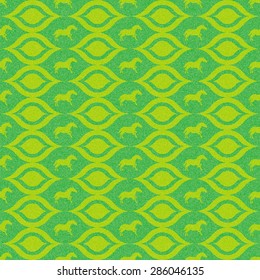 Seamless texture of geometric figures with horses