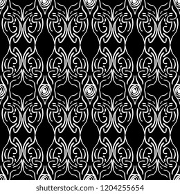 Seamless texture of geometric, floral ornament. decorative square background with hand drawn Indonesian tribal ornament. Vector illustration. Ready for textile design, fabric, and interior design.