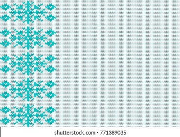 Seamless texture. Geometric ornament. Imitation of knitting. Scheme for embroidery and knitting