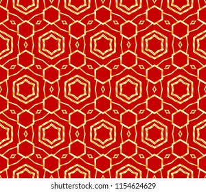 Seamless texture of geometric ornament. Vector illustration. For the interior design, printing, web and textile.