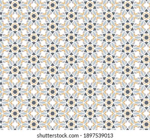 Seamless texture with geometric pattern. Vector mosaic color pattern with alternating decorative elements for printing, textiles, design, tile, wallpaper, packaging