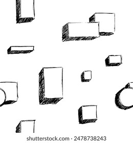 Seamless texture from geometric shapes. Vector illustration template