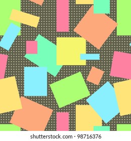 Seamless texture from the geometrical figures in quiet positive tones. Vector