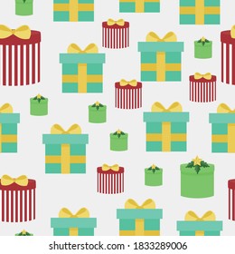 seamless texture gifts, vector illustration. festive box
