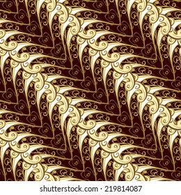 seamless texture of gold patterns on a black background 