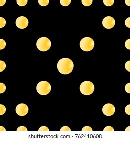 Seamless texture. Golden bubbles on a black background
