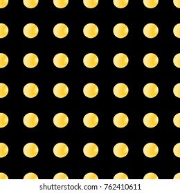 Seamless texture. Golden bubbles on a black background