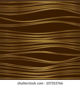 Seamless texture with golden waves. Vector illustration.