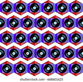 Seamless texture of a gramophone record. Repeating vector texture.